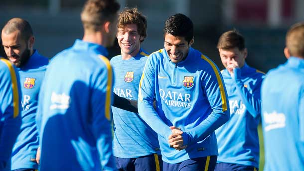 The Barça trained  thinking in the Rome and… The Madrid of party!