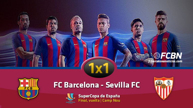 The 1×1 of the FC Barcelona in front of the Seville (Turn Supercopa)