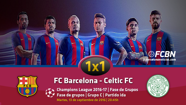 The 1×1 of the FC Barcelona against the Celtic of Glasgow