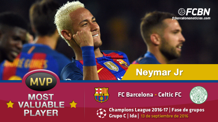 Neymar Jr, the “MVP” of the FC Barcelona-Celtic Glasgow