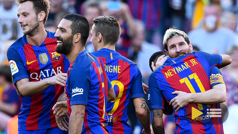 Video summary: FC Barcelona 4 Sportive of the Coruña 0 (League J8)