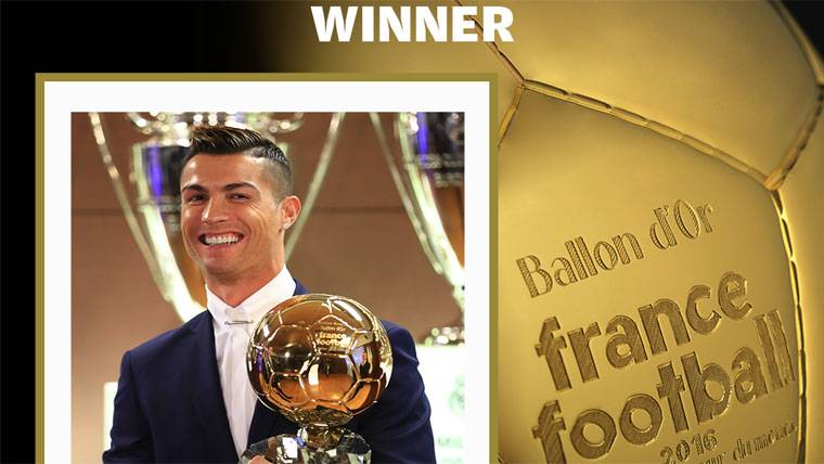 OFFICIAL: Cristiano Ronaldo, Balloon of Gold 2016 by in front of Messi