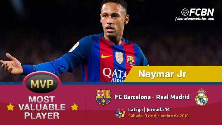 Neymar Jr, the “MVP” of the FC Barcelona against the Real Madrid