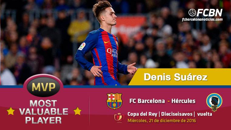 Denis Suárez, the “MVP” of the FC Barcelona in front of Hercules (Glass)