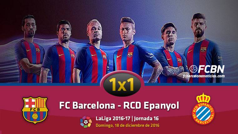 This is the 1×1 of the FC Barcelona in front of the RCD Espanyol in League