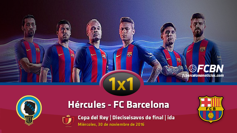 The 1×1 of the FC Barcelona in front of Hercules CF in Glass