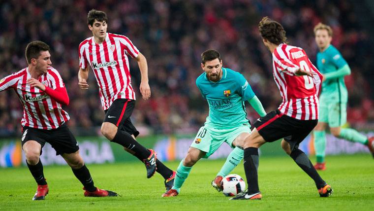 Work of art of Leo Messi in Bilbao to start with 2017