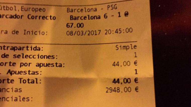 The crazy bet of the 6-1 of the Barça that already has done  viral