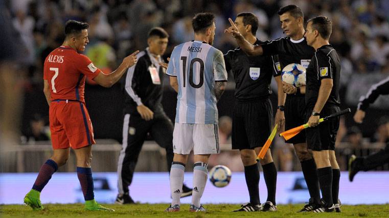 To what owed  the tremendo get angry of Messi with the referee?