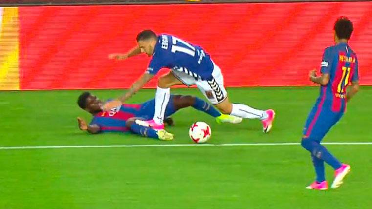 Clos Gómez forgave the red to Edgar after a pisotón to Umtiti