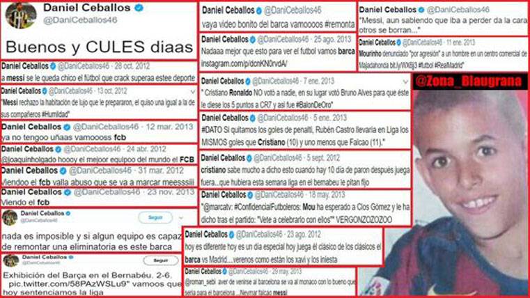 The “tweets” in favour of the Barça that also published Ceballos