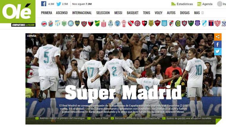 The world-wide press, cutting: “The Real Madrid nude to the Barça”