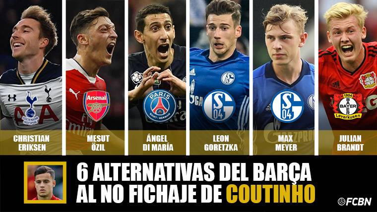 6 alternatives for the Barça if it does not attain the signing of Coutinho