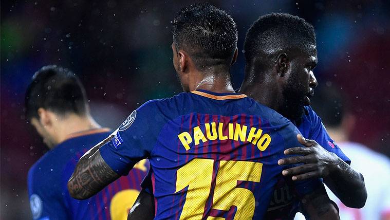 Paulinho And Umtiti, two talismen suspender belts for the FC Barcelona