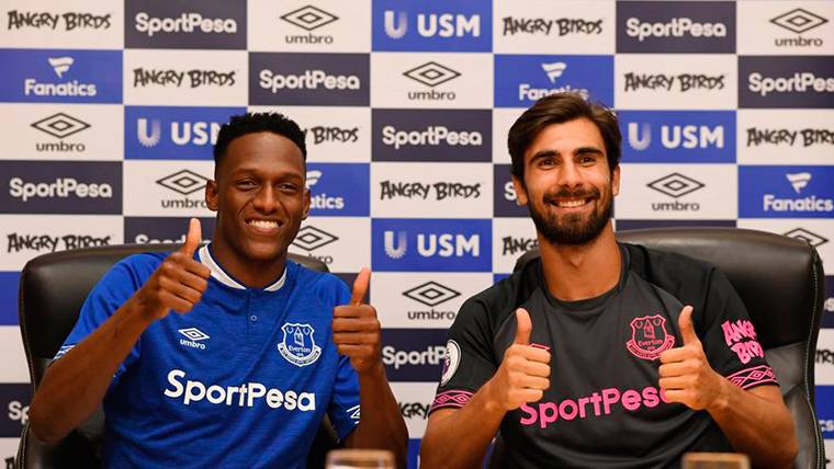 Yerry Mina and André Gomes remain  without playing with the Everton