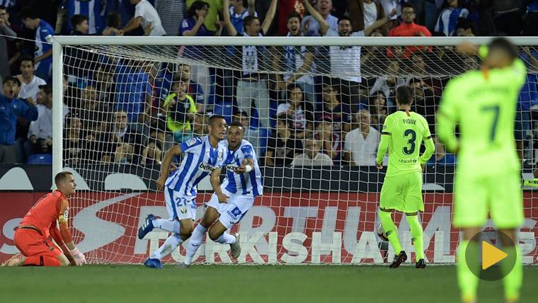 Video summary: Leganés 2 FC Barcelona 1 (LaLiga J6)
