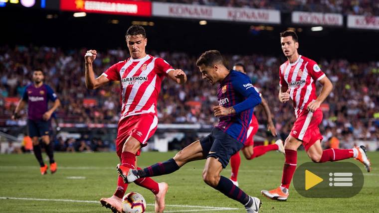 Video summary: FC Barcelona 2 Girona 2 (LaLiga J5)