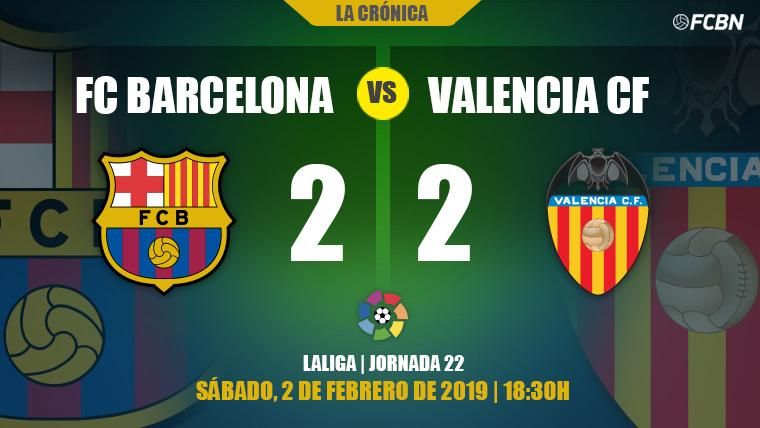 The Barça leaves  two points in his fight by LaLiga in front of a big Valencia (2-2)