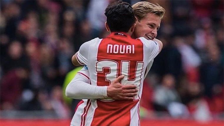 Beautiful gesture of Frenkie of Jong with Nouri before his last party with the Ajax