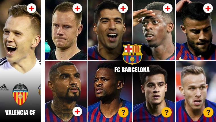 Like this it is the infirmary of the Barça-Valencia: The culés, against the ‘che’ and against the injuries