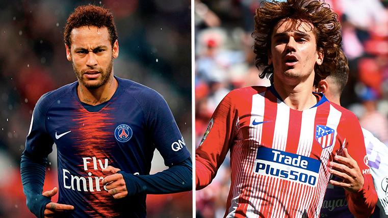 Neymar Jr, same numbers that Antoine Griezmann with almost 50 parties less