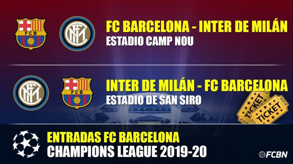 Tickets FC Barcelona-Inter – Champions League 2019-2020