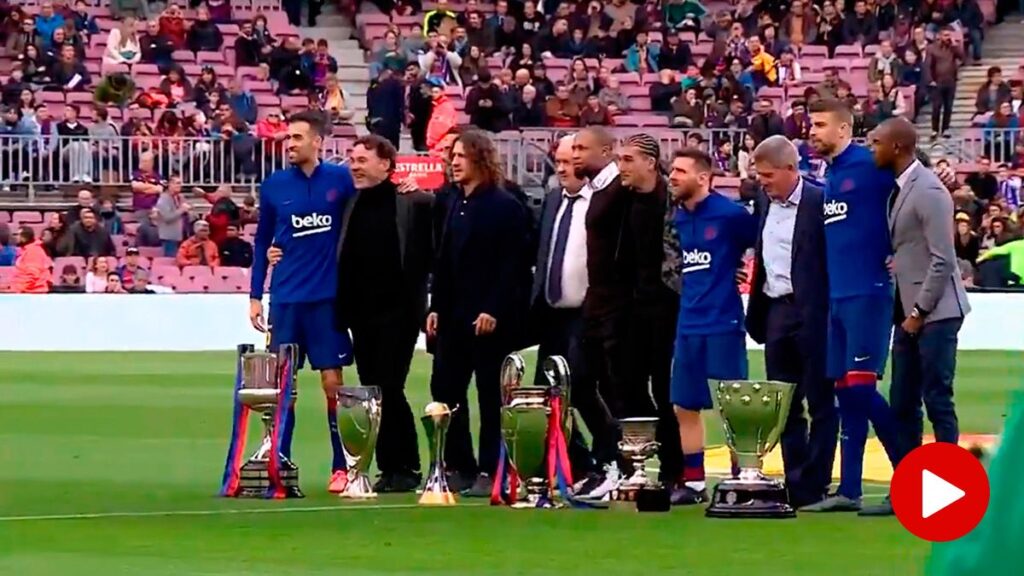 The tribute of Camp Nou to the legendary Barça of the six tittles