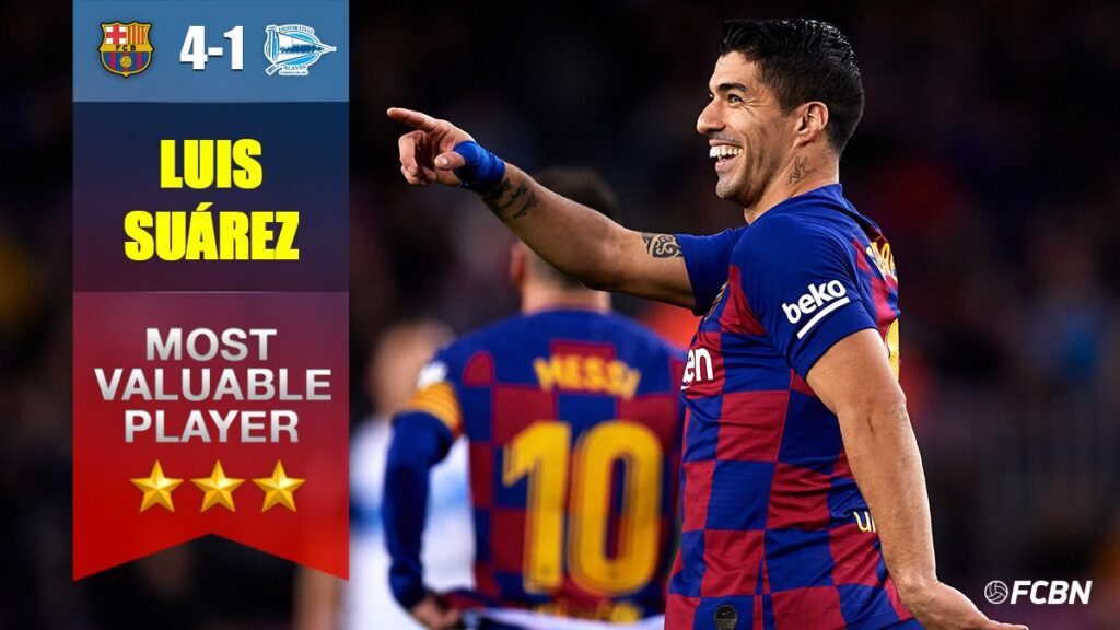Hat-trick of assistances and one goal for Luis Suárez against the Alavés