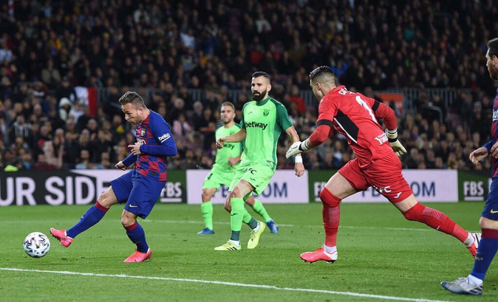 Arthur took advantage of his minutes in the Barça-Leganés to see again the goal