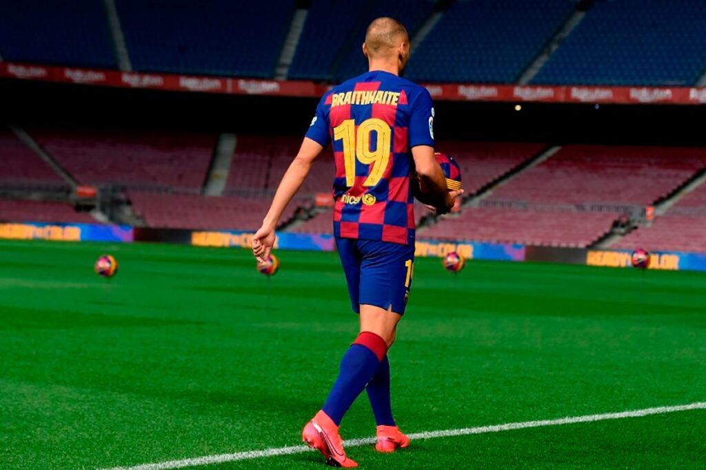 The media only asked Braithwaite 2 questions on his presentation with Barça