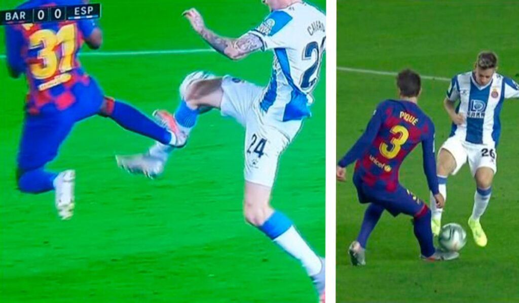 Ansu Fati and Pol Lozano, expelled with red card after two criminal actions