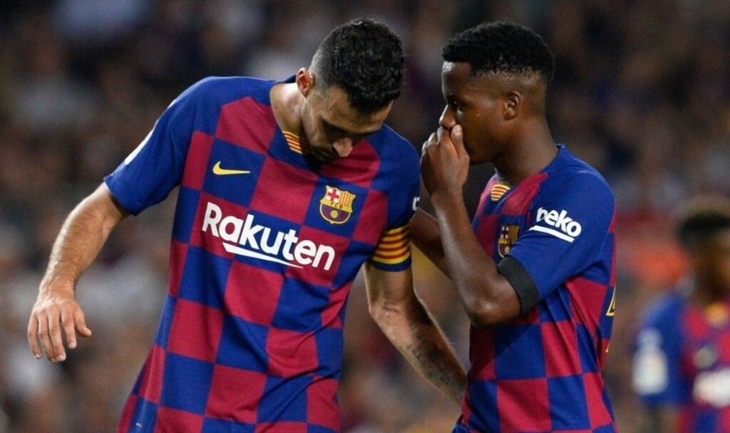 FOCUSED: Busquets, Ansu Fati and Aleñá begin to train