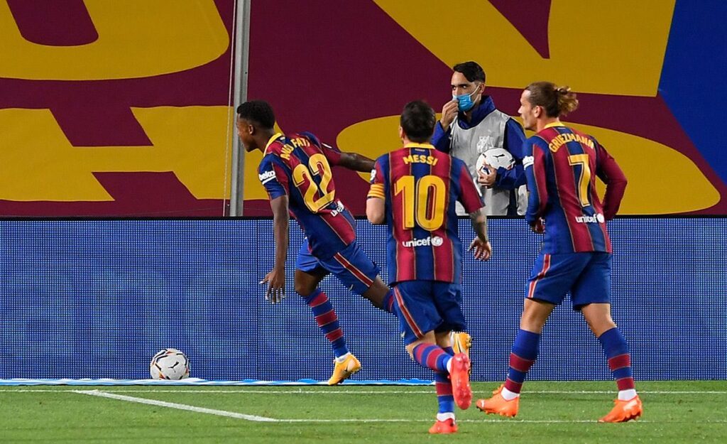 This boy has everything: Doublet of Ansu Fati in the première match of LaLiga for the Barça!