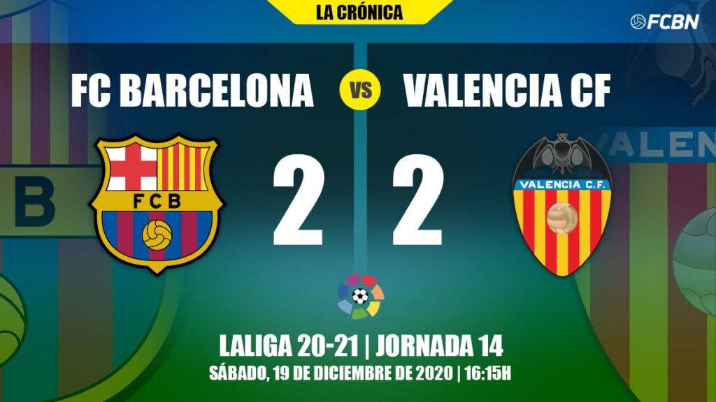 FC Barcelona continues without starting and gives up a draw against Valencia (2-2)