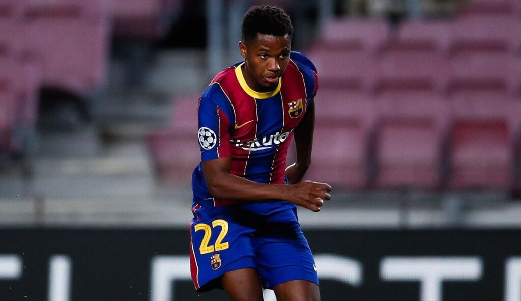 Ansu Fati Says goodbye to the eliminatory of Champions against the PSG