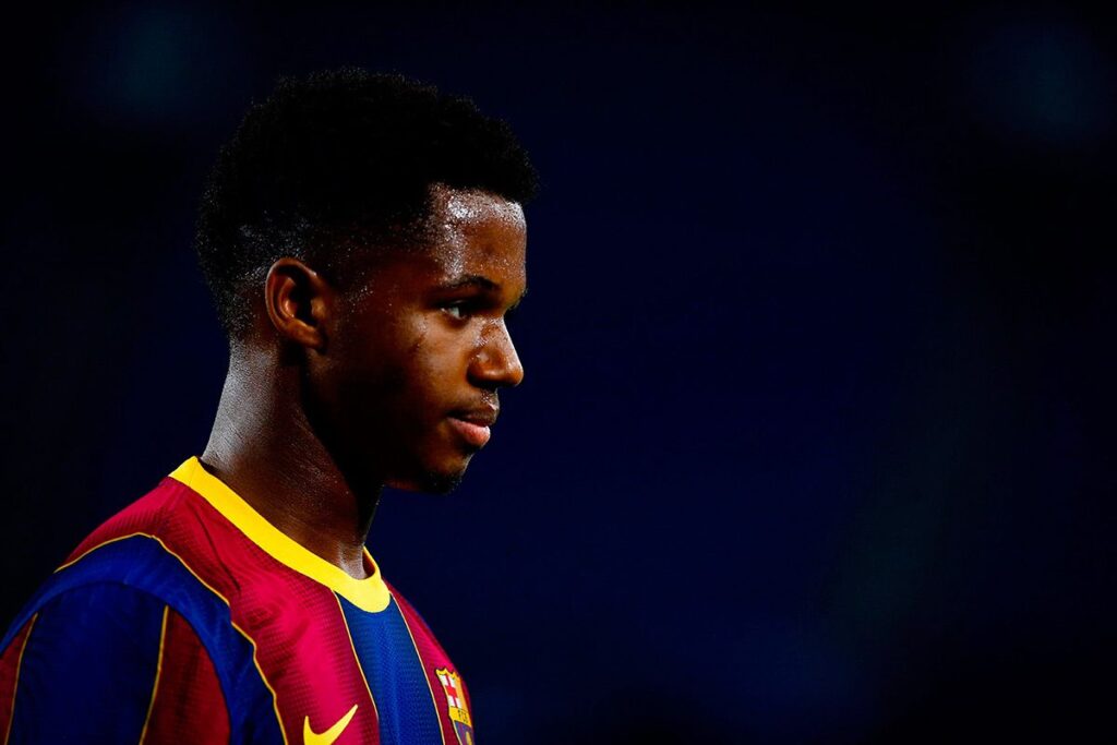 The effusive reaction of Ansu Fati after the golazo of Moriba