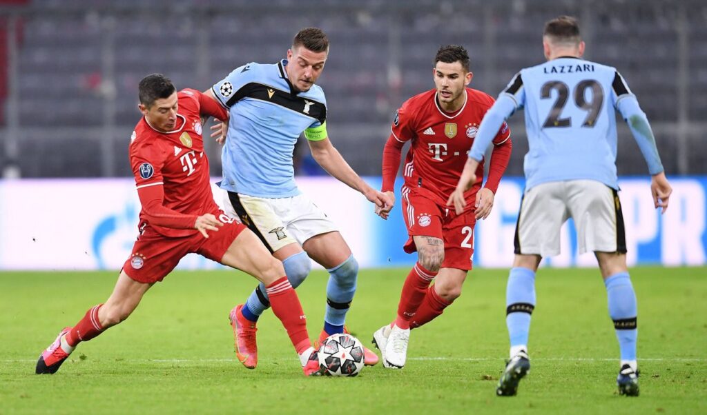 The eight teams qualified for the quarterfinals of the Champions League