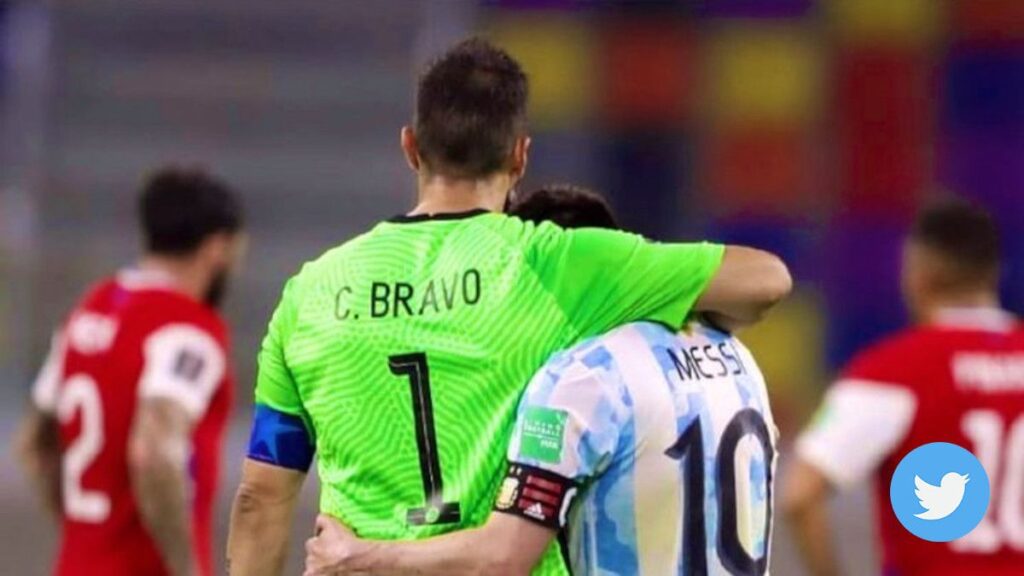 The message that Claudio Bravo dediqued him to Messi in his RRSS