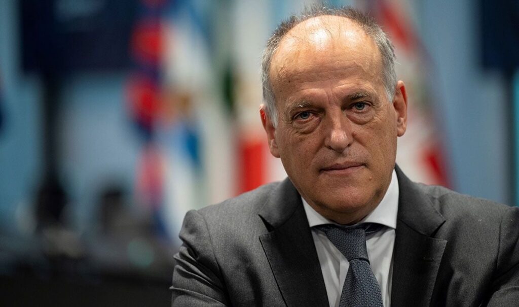 Tebas explains why Barça is not yet operating at 1:1 and lashes out at Florentino