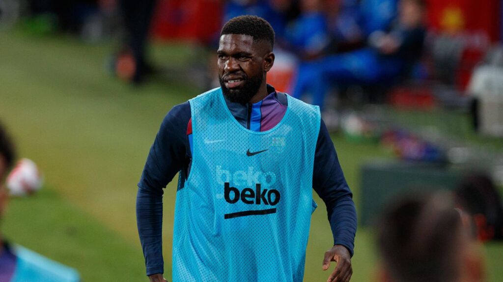Samuel Umtiti, out in the last Barça training session