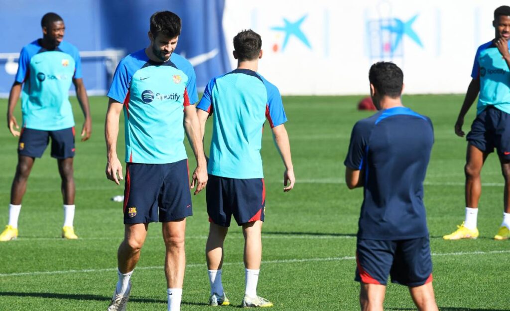 Four homegrown players in the Barça post-Clásico session
