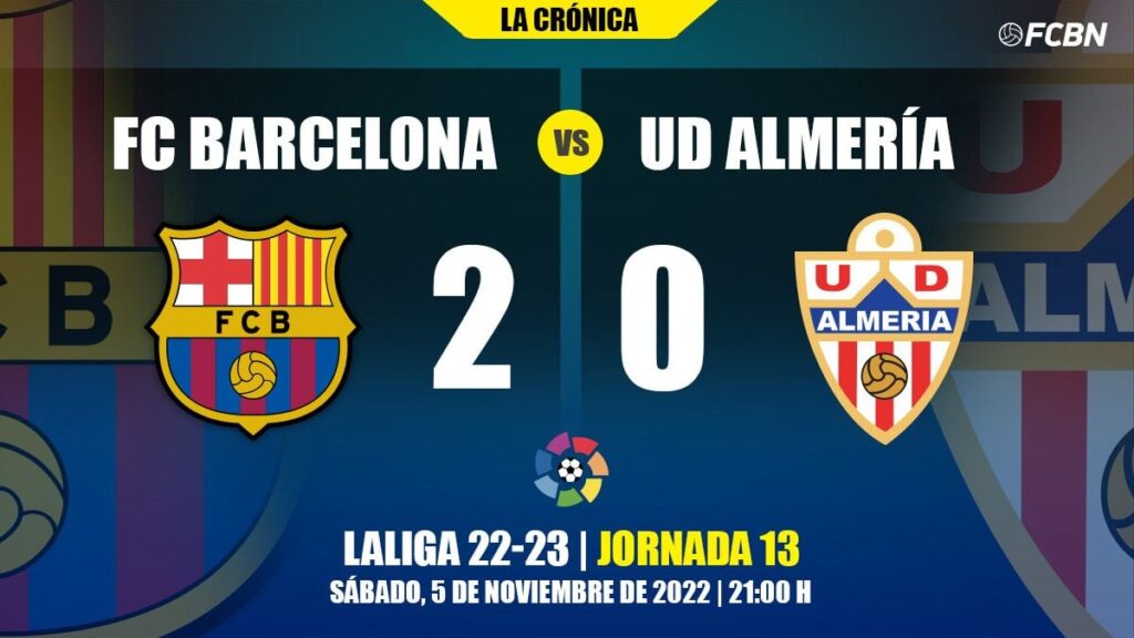 A great Barça pays tribute to Piqué with victory against Almería (2-0)