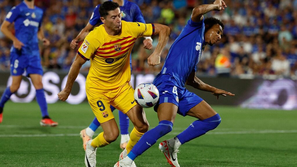 Damián Suárez acknowledges that Getafe’s tactic was to ‘hit’ Lewandowski