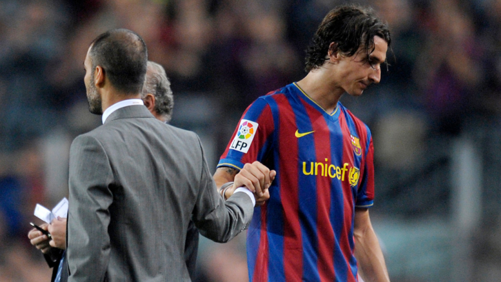 Ibrahimović challenged Guardiola as soon as he arrived at FC Barcelona