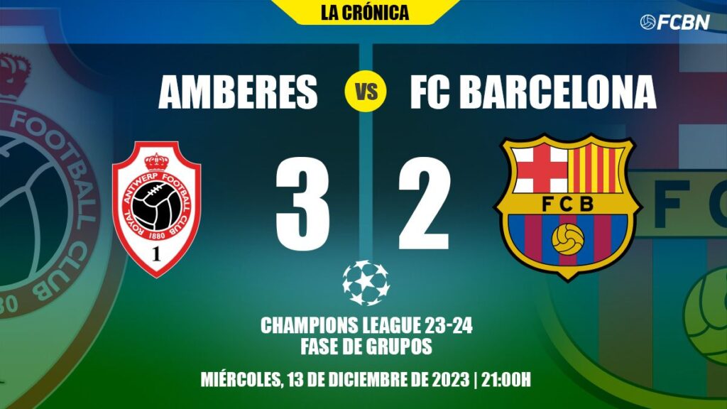 A toneless Barça falls in Amberes in an end of authentic madness (3-2)