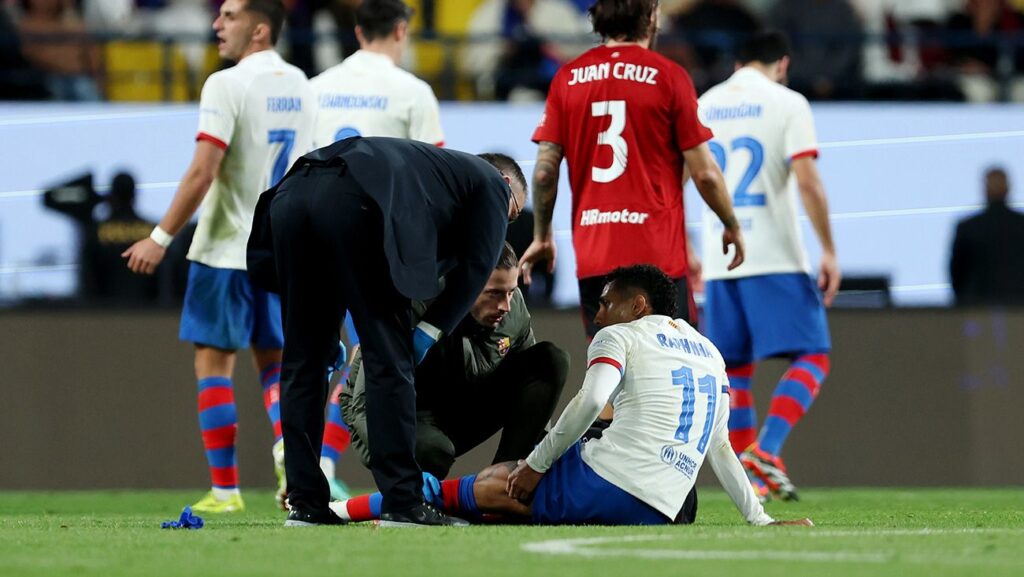 The drama continues at Barça! Raphinha, injured before the break against Osasuna