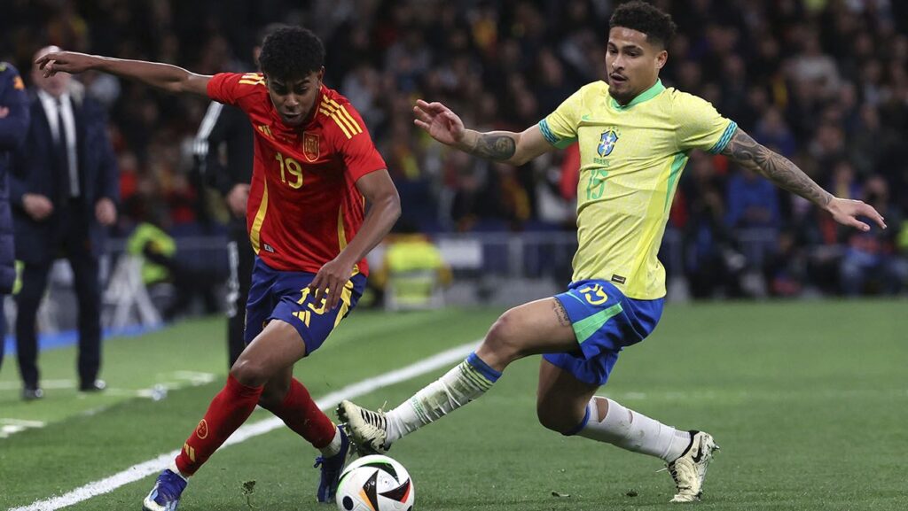 Rodri and Lamine Yamal lead a Spain that was tied against Brazil in stoppage time (3-3)