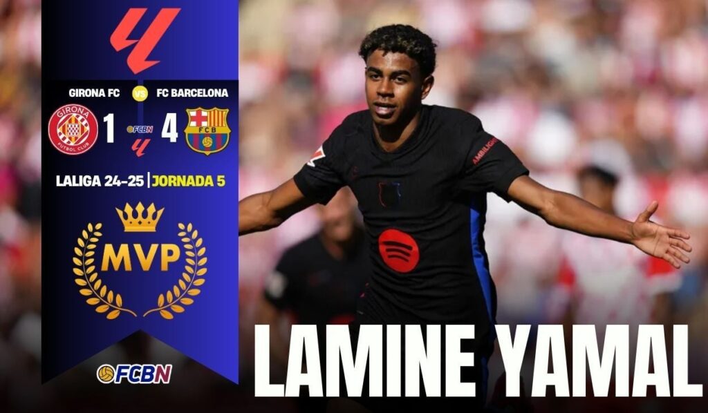 Laminate ‘superstar’! The winger led Barça’s win against Girona with a double (1-4)