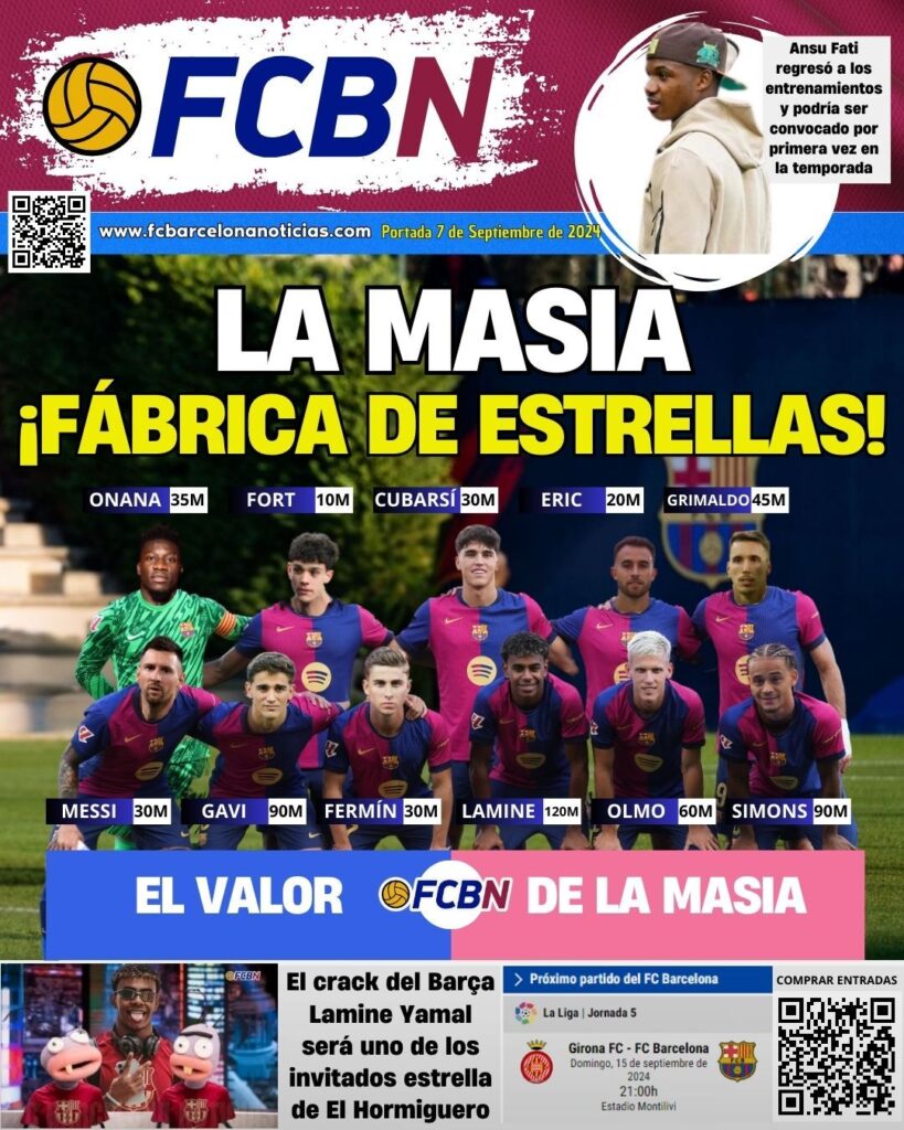 FCBN cover 09/07/2024: LA MASIA, STAR FACTORY!
