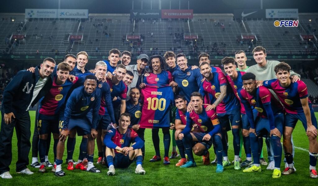Centenary Koundé! Jules reached 100 games for Barça against his former team